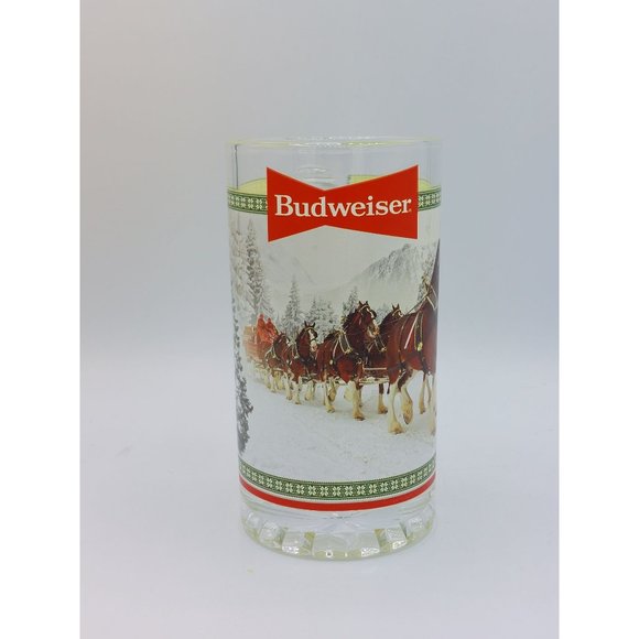 Budweiser Holiday Glass Stein Christmas 2021 Limited Ed Mug Collectible 16oz - Picture 7 of 10